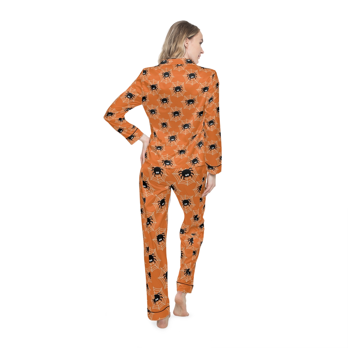 Women’s Satin Pajamas Spiders – MyUniformSupply.com