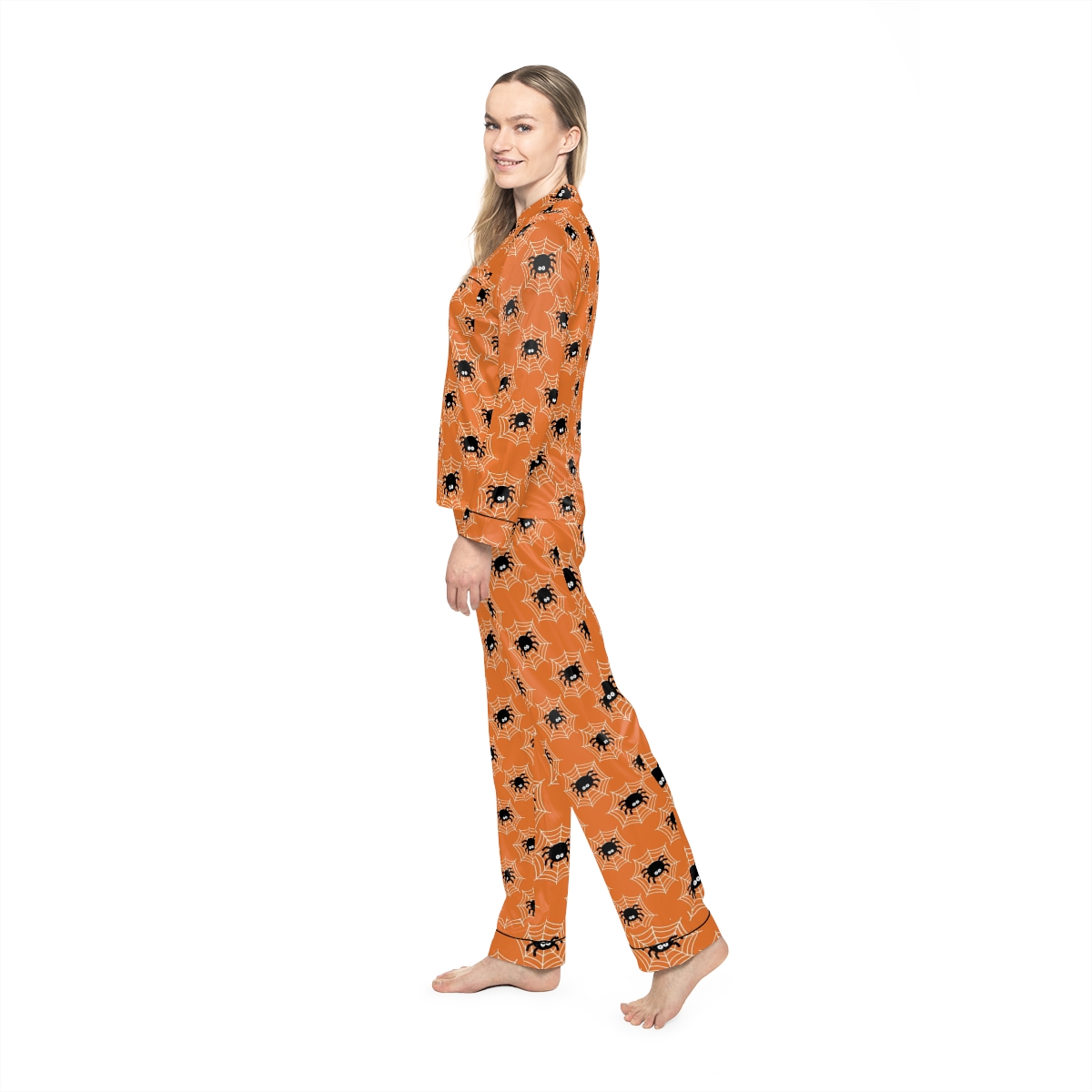 Women’s Satin Pajamas Spiders – MyUniformSupply.com